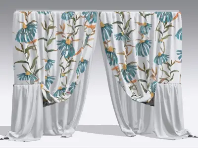 Curtain Low-poly 3D model