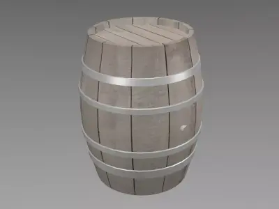 Wood barrel 3D model