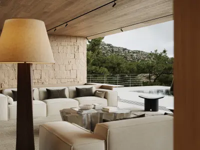 villa 3D model for Corona render 3D model