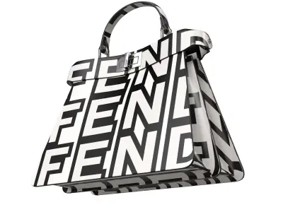 Fendi Peekaboo Bag White Logo Low-poly 3D model