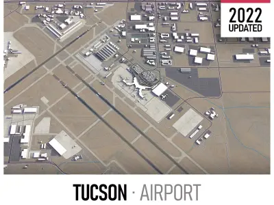 Tucson Airport Low-poly 3D model