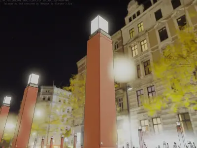 Street Light 8 Bollard 900mm Dark Red Version 6  Low-poly 3D model