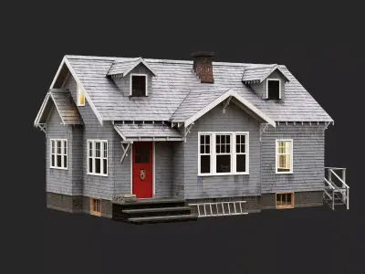 Grey House 3D model