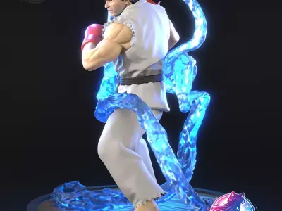 Ryu Street Fighter Statue Figurine stl printable 3D print model