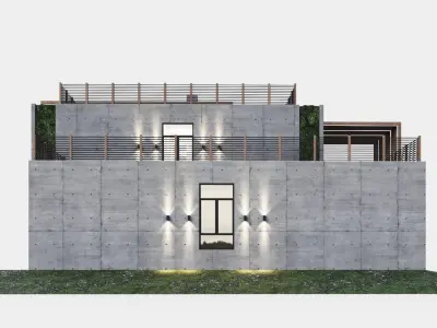 Modern villa with vertical gardening 3D model