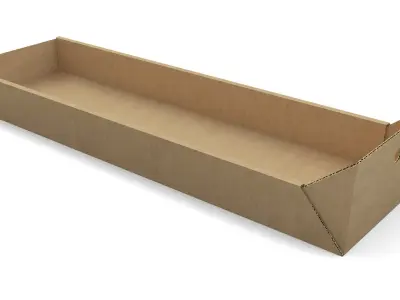 Cardboard Bed drawers DROPS  Low-poly 3D model