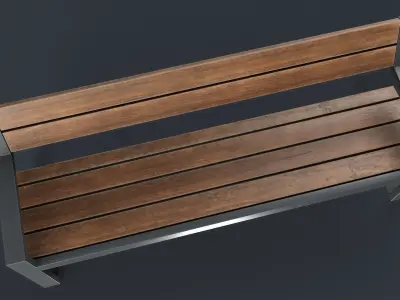 Modern Outdoor Bench 10 PBR Game Ready Low-poly 3D model