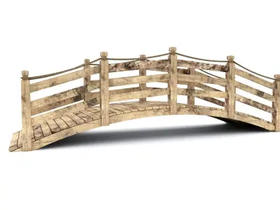 WOODEN BRIDGE-ARC Low-poly 3D model