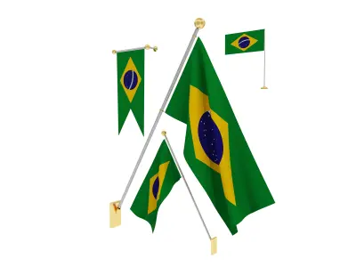 Flags of Brazil 3D model
