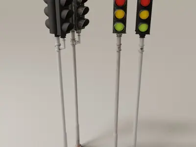 Trafic lights Kit collection of trafic lights 3D model