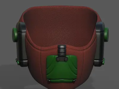 Gas mask respirator scifi futuristic 3d  Low-poly 3D model