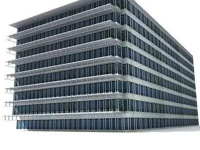 Square Office Building 102 Low-poly 3D model