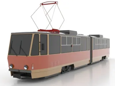 Tatra KT4Dt Low Low-poly 3D model