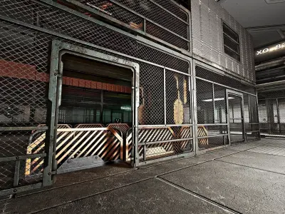  Wall fence - modular Sci fi  Low-poly 3D model