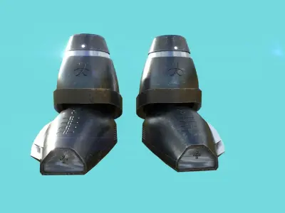 Sci-Fi Boots 03 - Character Design - Megaman Robot Style Low-poly 3D model