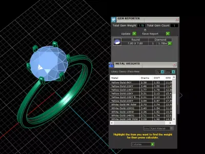 Engagement ring Noa 1-50ct 3D print model