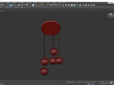 DEBERT gold and sphere pendant lights Low-poly 3D model