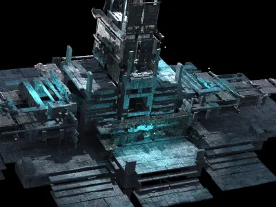 Sci fi Light gravity training arena 4 Low-poly 3D model