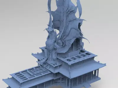 Dragon Temple Ronin Temple  3D model
