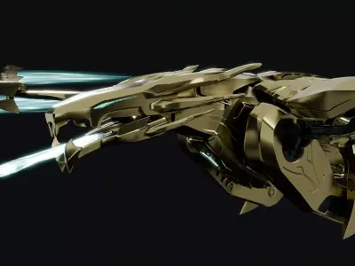 Golden Mecha Dragon 3D model