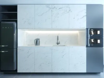 kitchen office interior design 3D model