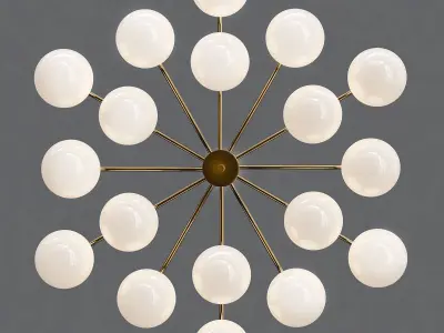 GLOBES modern brass chandelier with glass 3D model