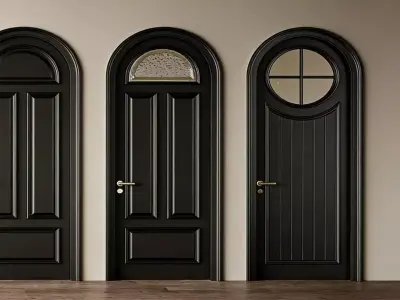 Vintage wooden door 3D model