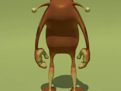 Orange Monster Low-poly 3D model