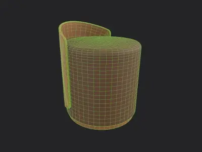 Pouf M09 Low-poly 3D model