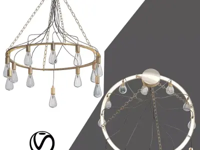 Blood Wire Chandelier Black 12 3D model