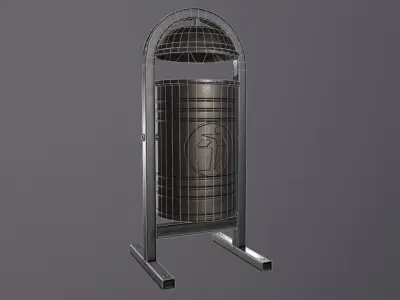 Trash Can Low-poly 3D model 26