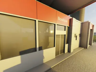 Gas Station Type-1 Remastered Low-poly 3D model