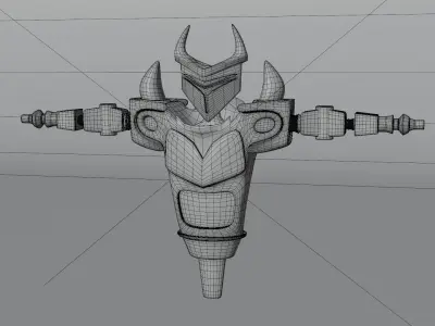 Blaster Bot Low-poly 3D model