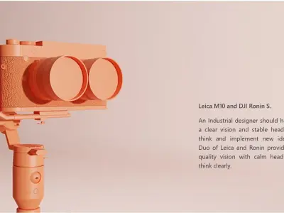 Robot orange at desk 3D model