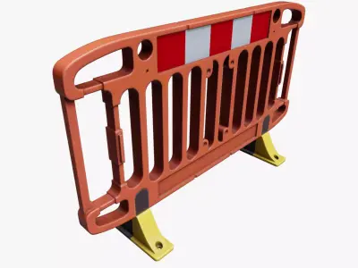 Road Traffic Barrier 02 Low-poly 3D model