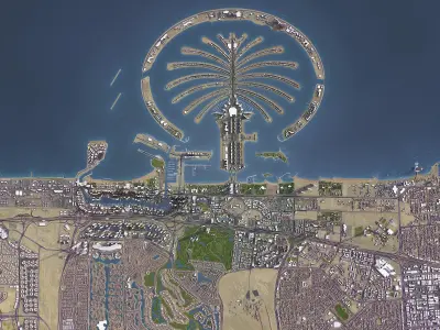 Dubai - 3D City Model Low-poly 3D model