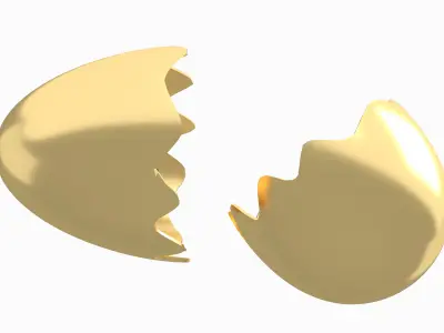 Egg Shell v1 005 Low-poly 3D model
