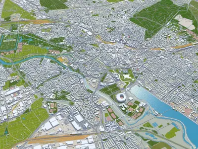 Hanover City Germany Low-poly 3D model