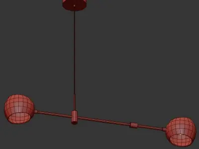 ACABA pendant light in gold 3D model