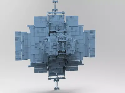 Sci fi Light gravity satalite Low-poly 3D model