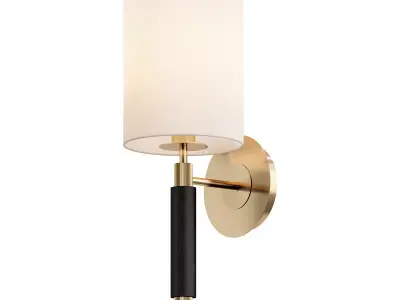 PIAZZA wall sconce with shade and brass finish 3D model