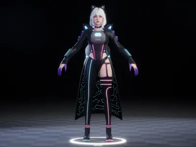 CYBERCAT 3D MODEL Low-poly 3D model