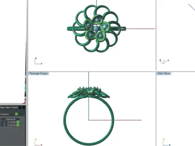 Solitaire Wedding Engagement Women Light Weight Flower Rings 3D print model shop