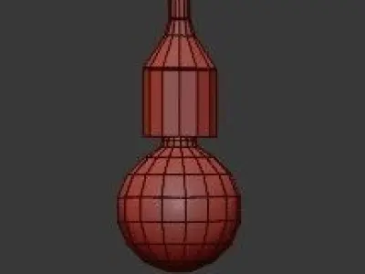 Untitled pendant light in gold and brass 3D model