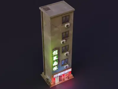 Cyberpunk Building 3 Low-poly 3D model