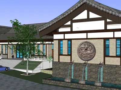Chinese style architectural model 3D model