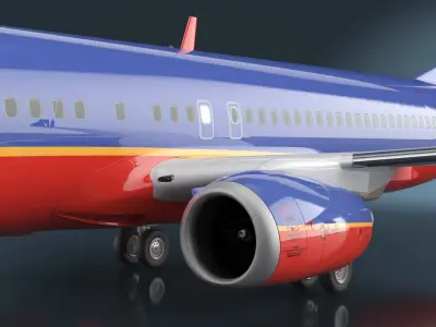  Southwest Airlines Boeing 737-900 ER with Cabin and Doors Rigged for Maya 