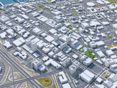 Chattanooga Downtown Tennessee USA Low-poly 3D model