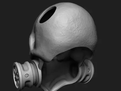 skull pendant jewelry with mask for bikers vol1 3D print model
