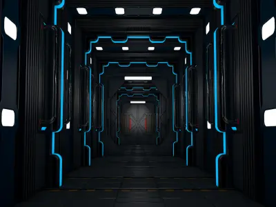 Sci Fi Corridor 3D model 104